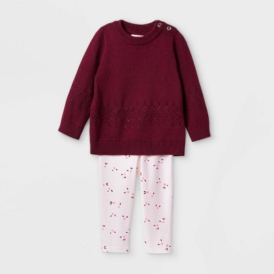 burgundy baby sweater
