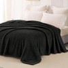 King Size Fuzzy Fleece Blanket, 90x104 Inch, Fluffy Warm Soft Jacquard Blanket for All Seasons, Lightweight and Cozy, Black - 4 of 4