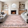 Washable Modern Floral Print Area Rugs for Living Room Bedroom, Indoor Farmhouse Home Decor Carpet for Dining Room Office - 3 of 4