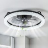 Airsurfer 21" Enclosed Ceiling Fan with Color-Changing LED Light, Black with Blue-Gray Blades, 7-Blade Fandelier, Remote Included - 2 of 4