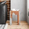 vidaXL Stool Multicolor Solid teak wood 11.8x11.8x15.7 in - 3 of 4