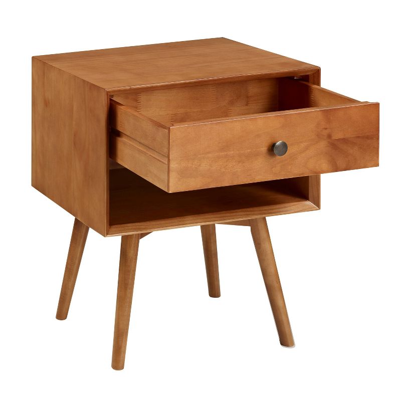 Greenberg 1 Drawer Mid-Century Modern Solid Wood Nightstand - Saracina Home, 6 of 16