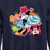 Boys' - Disney - Minnie Sticker Look Graphic Long Sleeve Fleece Sweatshirt - 2 of 4