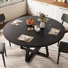 Round Dining Table for 4-6, 42" Farmhouse Kitchen Table with Storage, Circle Dinner Tables for Kitchen, Dining Room, Living Room, Meeting Room - 4 of 4