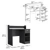 Vynxaria Computer Desk with Top Open Shelf, 1-Drawer and 2-Storage Shelves, Smokey Oak - 3 of 4
