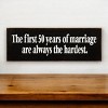Slickblue Marriage Humor Wood Sign, 3.5x10 Solid Pine, Routed Slot & Shelf Edges, Multiple Colors - 3 of 3