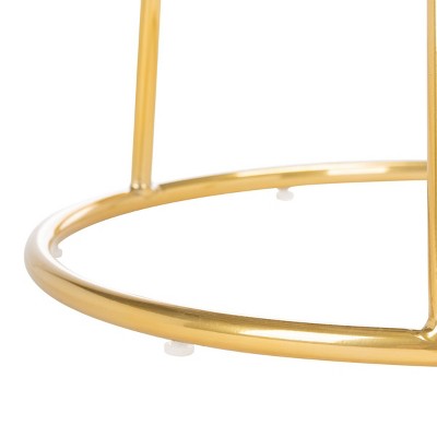 Kellie Black Velvet and Gold Metal Round Counter Stool