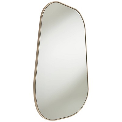 Champagne Gold Rectangular Vanity Wall Mirror with Curved Corners