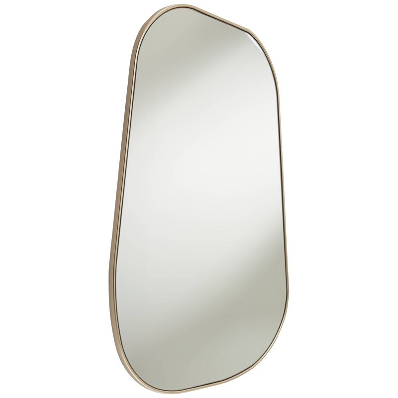Possini Euro Design Reuleaux Rectangular Vanity Wall Mirror Modern Curved Corner Champagne Gold Frame 26" Wide for Bathroom Bedroom Living Room Office, 5 of 7