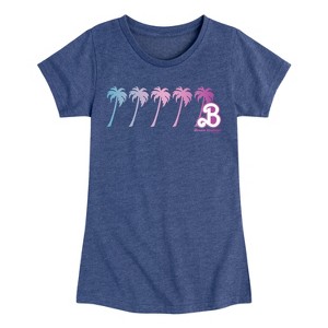Girls' - Barbie - Palm Trees Fitted Short Sleeve Graphic T-Shirt - 1 of 3