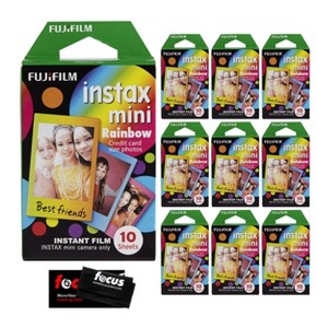 Fujifilm Instax Mini Instant Rainbow Film (10-Pack) with Cleaning Cloth - 1 of 4