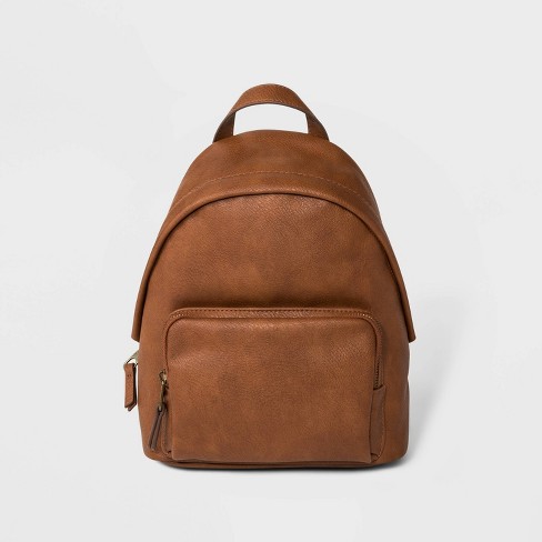 Zenith Braided Leather Day Backpack, Cognac
