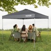 VEVOR Pop Up Canopy Tent, 10 x 10 ft, 250 D PU Silver Coated Tarp, with Portable Roller Bag and 4 Sandbags, Waterproof and Sun Shelter Gazebo - 2 of 4
