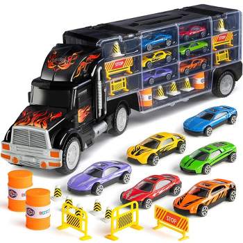Toy Truck Transport Car Carrier - Includes 6 Toy Cars & Accessories - Play22Usa