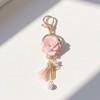 Anna-Kaci Pink Flower Tassel Keychain with Pearl Accent and Gold Metal Details - Pink - 4 of 4
