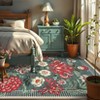 Floral Machine Washable Area Rugs for Living Room Bedroom Soft Non Slip Pastoral Rug Low Pile Botanical Floor Carpet for Kitchen Bathroom - 4 of 4