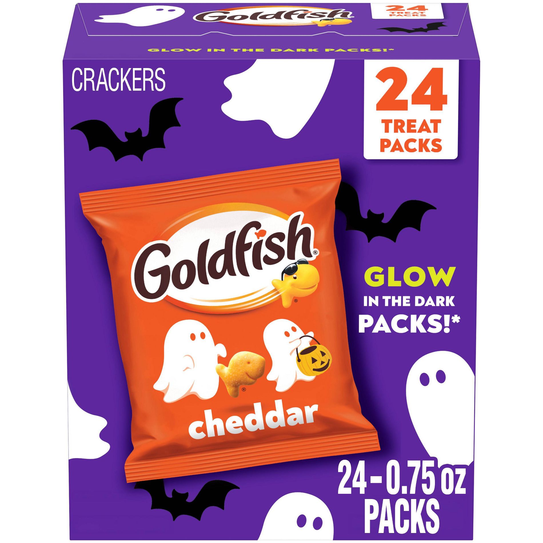 Pepperidge Farm Goldfish Halloween Edition Cheddar Crackers Snack Packs Multipack Box - 18oz/24ct