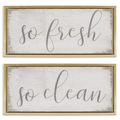 Stupell Industries Rustic White So Fresh So Clean, 25" x 11"