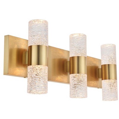 Vega Gold and Clear Glass 6-Light LED Wall Sconce