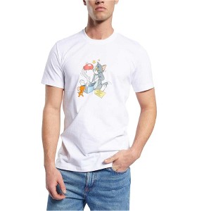 Reebok Mens Tom and Jerry Birthday Graphic T-Shirt, White, XX-Large - 1 of 1