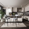 Upholstered Bar Stool Set of 2/4, Modern Counter Height Barstools with Round Seat, Bar Chair with Black Metal Legs, Back and Footrest - 2 of 4