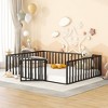 Queen Size Metal Floor Bed Frame with Fence and Door - 2 of 4