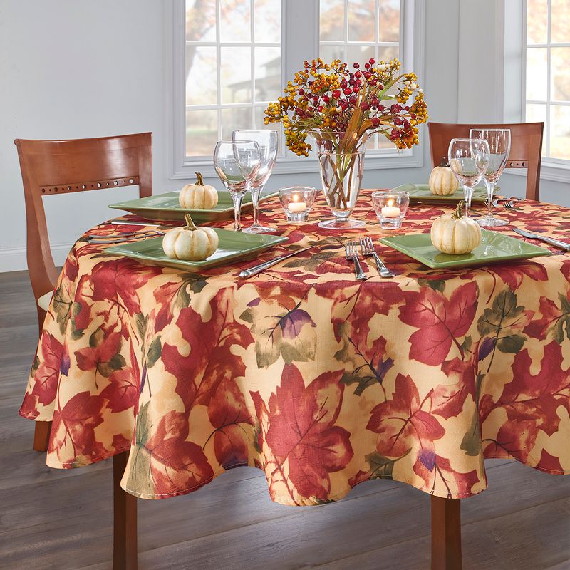 Harvest Festival Fall Printed Tablecloth - Red/Orange - Elrene Home Fashions, 1 of 5