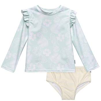 Gerber Toddler Girls' Rashguard Swimsuit Set - 2-Piece