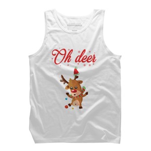 Men's Design By Humans Oh deer - Christmas Sweater By Storms98 Tank Top - 1 of 3