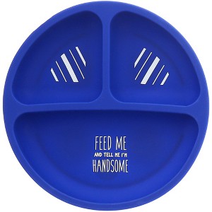 Pavilion Gift Company - I'm Handsome - 7.75" Divided Silicone Suction Plate - Dining Plates - 1 of 4