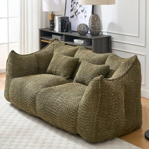 Soft Bean Bag Chair With High Resilience Foam Core,Bean Bag Chair For Adults,Square Recliner Sofa,2 Seater Sofa,Bean Bag Chair Sofa-Cuddlewood - 1 of 4