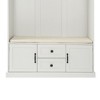 NicBex Hall Tree with Bench Entryway Hall Tree with 3 Hooks, 3 Open Shelves, 2 Drawer and 2 Storage Cabinets Anti-Dumping Hall Tree, White - 3 of 4