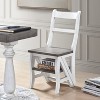 Solid Wood Foldable Ladderchair Dual Purpose Stepladders Step Display Stand Flower Stand forHome,Library,Kitchen - 2 of 4