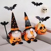 2PCS Halloween Gnomes Plush Decor, Handmade Pumpkin Bat Ornaments Swedish Tomte Gnome Nisse Scandinavian Ornaments Elf Dwarf for Table Decorations - 4 of 4