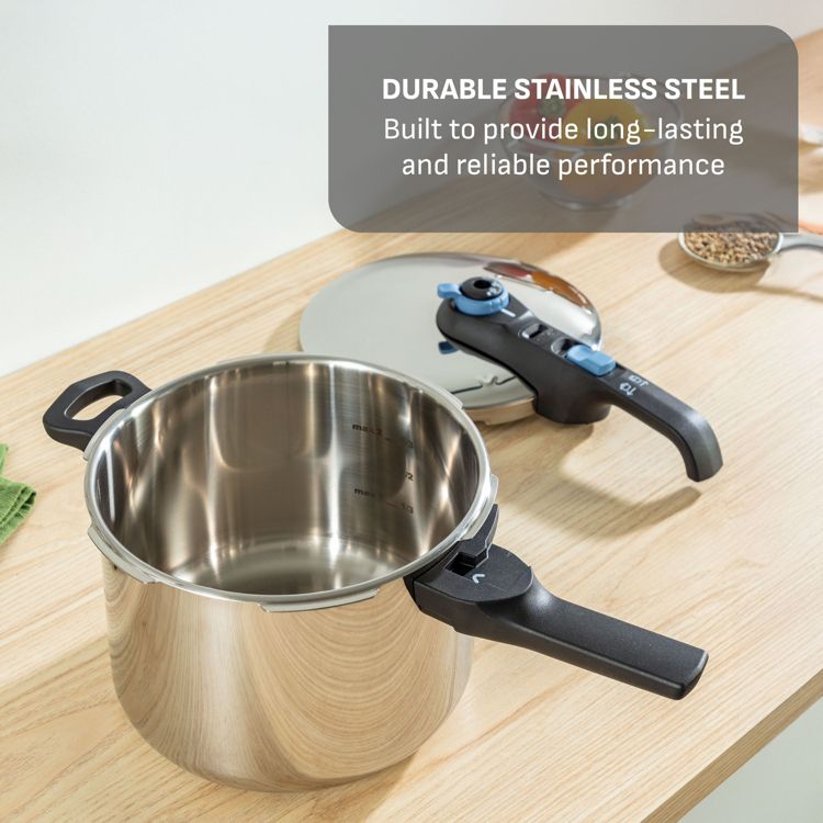 T-fal 8.5 Quart Stainless Steel Pressure Cooker, Silver, 6 of 8