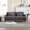 Mocamel Mid Century Modern Chenille Loveseat Sofa with Brown Wood Feet - 2-Seat Upholstered Couch for Living Room & Bedroom - 3 of 4