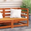 vidaXL Patio Sofa - Corner Outdoor Seating/Furniture - Solid Pine Wood - Wax Brown - 27.6"x27.6"x26.4" for Garden, Terrace, Patio - 2 of 4