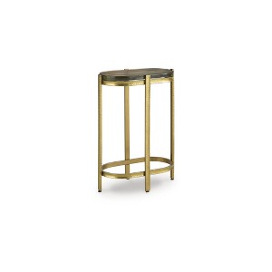 Signature Design by Ashley Porterville Accent Table - Gold Finish with Iridescent Glass Top, Metal Construction - 1 of 4