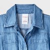 Toddler Girls' Adaptive Short Sleeve Denim Jumpsuit - Cat & Jack™ Medium Wash - 3 of 4