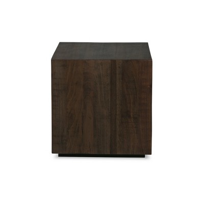 Hensington Square Dark Brown Wood and Metal End Table