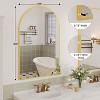 Arched Wall Mirror, Arch Bathroom Mirror, Wall Mounted Vanity Mirror with Arch Metal Frame, Modern Bathroom Vanity Mirror for Bedroom - 2 of 4