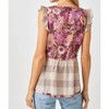 Women's Flutter Sleeve Peplum Top - mystree - 2 of 4