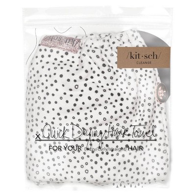 Micro Dot Hair Towel Black/White - Kitsch