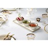 Classic Touch White Porcelain 3 Bowl Relish Dish with Gold Beaded Design - 4 of 4