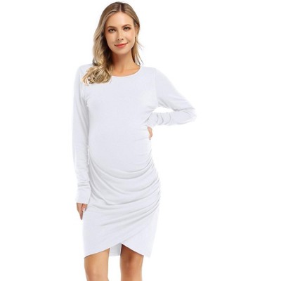 Maternity Dresses Casual Ruched Irregular Bodycon Mini Dress