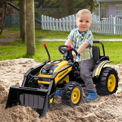 Yellow 6-Volt Battery Powered Ride-On Tractor with Realistic Sound