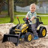 Aosom Kids' Ride-on Construction Excavator, Rechargeable 6V Battery Powered Truck with Realistic Sound and Headlights, Pink - 2 of 4