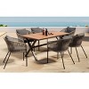 7 Pieces Patio Dining Set,Garden Furniture Rectangular Wood Dining Table and Rope Back Upholstered Chairs,Outdoor Garden Dining Set-Coolbibila - 2 of 4