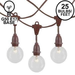 Novelty Lights Globe Outdoor String Lights with 25 suspended Sockets Suspended Brown Wire 25 Feet - 1 of 4