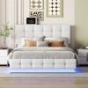 Queen Size Tufted Upholstered Platform Bed( 83x64.9x44 inches), With LED Lighting Platform Bed Frames, Storage System - 2 of 4